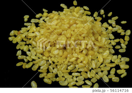 Mung bean with salt on a black background. 56114716
