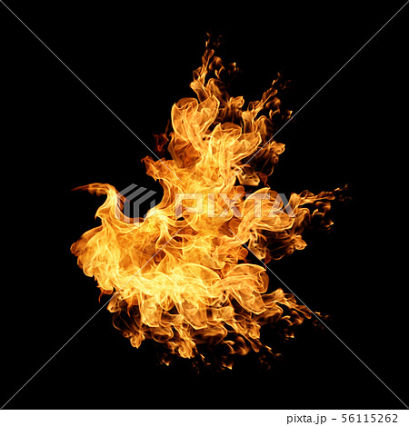 Abstract Fire flame on black background 56115262