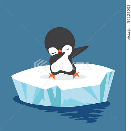 Dabbing Penguin on ice floe Dabbing Penguin on ice floe 56122035