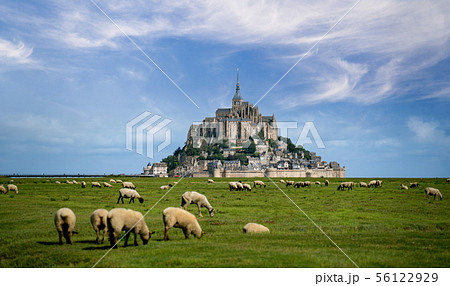 Beautiful view of famous historic Le Mont 56122929