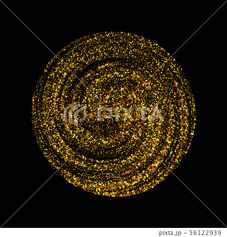 Vector eps 10 sparkling golden glitter texture round frame. Shiny banner decorative element 56122939