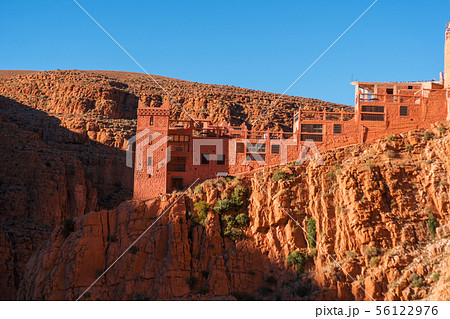 Castle kasbah hotel on the high Cliff in amazing place at Picturesque Serpentine mountain road in Castle kasbah hotel on the high Cliff in amazing place at Picturesque Serpentine mountain road in 56122976