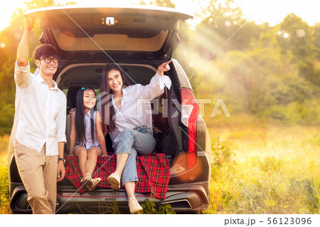 Asian family father, mother and daughter play Asian family father, mother and daughter play 56123096