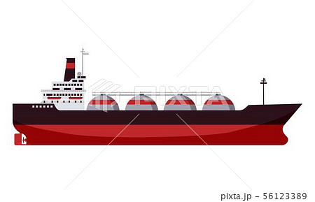 Gas tanker LNG carrier natural gas. Carrier ship. Vector illustration isolated cartoon flat design 56123389