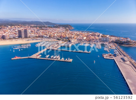 Aerial drone picture from small Spanish town Aerial drone picture from small Spanish town 56123592