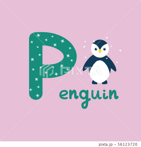 English alphabet for children education, letter P 56123720