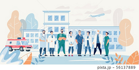 Professional Medical Team Staff in Clinic Yard 56137889