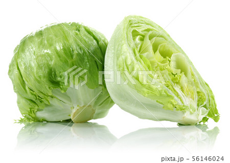 Green iceberg lettuce isolated on white Green iceberg lettuce isolated on white 56146024