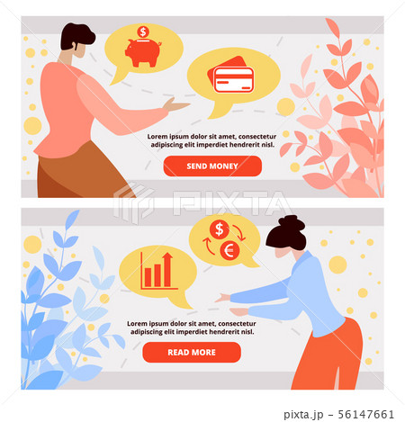 Bank Online Payment Service Vector Websites Set 56147661
