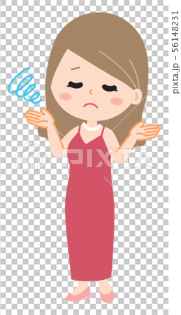 困るキャバ嬢のイラスト 56148231