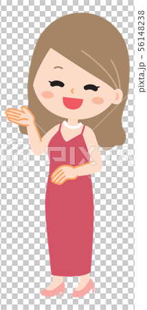 紹介するキャバ嬢のイラストのイラスト素材