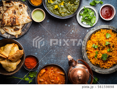 Authentic Indian dishes and snacks 56159898