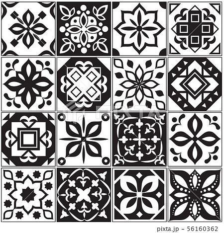 Modern interior spanish and turkish tiles.のイラスト素材