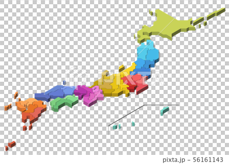 日本地図 地方別 県別 北方領土 (Set 3) 日本地図 地方別 県別 北方領土 (Set 3) 56161143