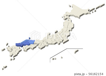 日本地図 中国地方 北方領土 Set 3 のイラスト素材