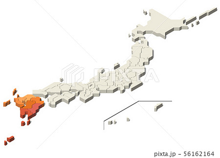 日本地図 九州地方 北方領土 Set 3 のイラスト素材