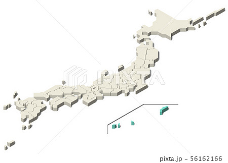 日本地図 沖縄地方 北方領土 Set 3 のイラスト素材