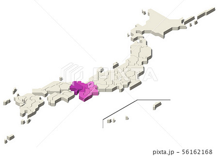 日本地図 近畿地方 北方領土 Set 3 のイラスト素材