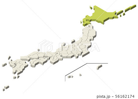 日本地図 北海道地方 北方領土 Set 3 のイラスト素材