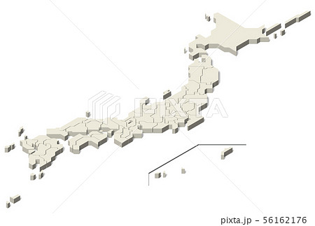 日本地図 白地図 県別 北方領土 Set 3 のイラスト素材