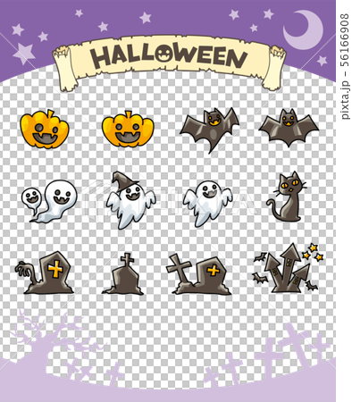 Cute Halloween icon set Cute Halloween icon set 56166908
