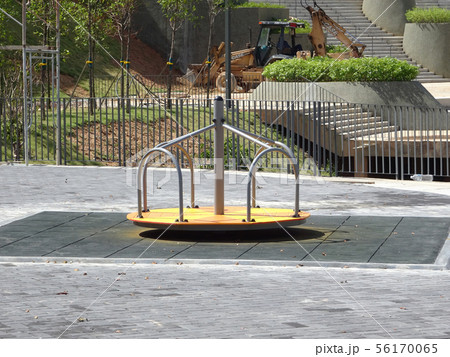 Public children playground with its component. 56170065