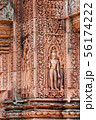 Carve of devata on the red sandstone walls in 56174222