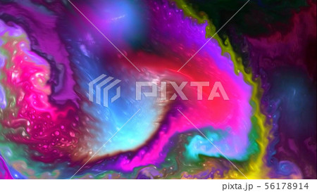 Colorful vivid liquid paints pigment Flow Flowing Mixing Macro 56178914