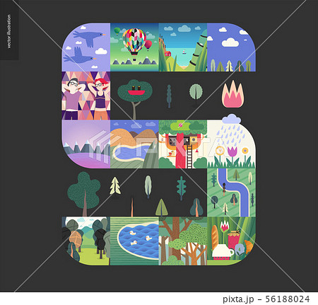 Simple things - forest set composition on a black 56188024
