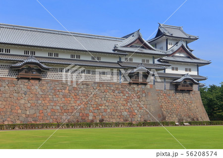 【石川県】晴天下の金沢城 菱櫓 【石川県】晴天下の金沢城 菱櫓 56208574
