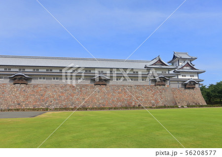 【石川県】晴天下の金沢城 菱櫓 【石川県】晴天下の金沢城 菱櫓 56208577