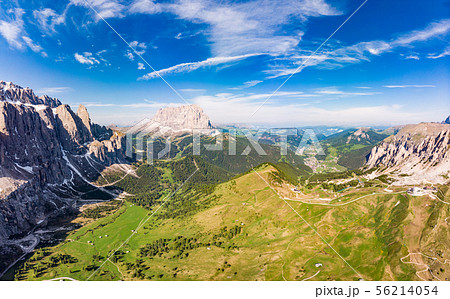 Dolomites - Beautiful panoramic sunset landscape 56214054