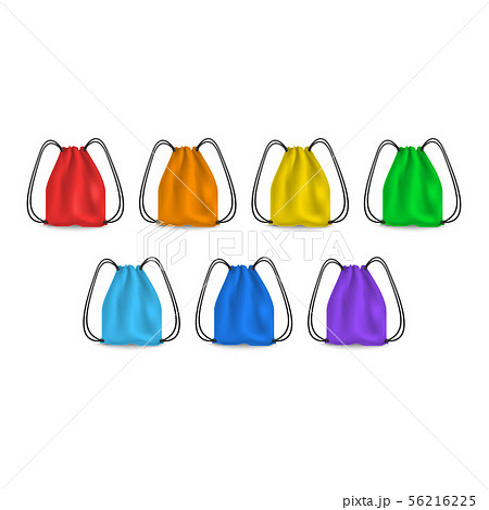 Realistic Detailed 3d Color Blank Sports Backpack Template Mockup Set. Vector 56216225