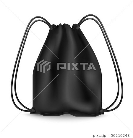 Realistic Detailed 3d Black Blank Sports Backpack Template Mockup. Vector 56216248
