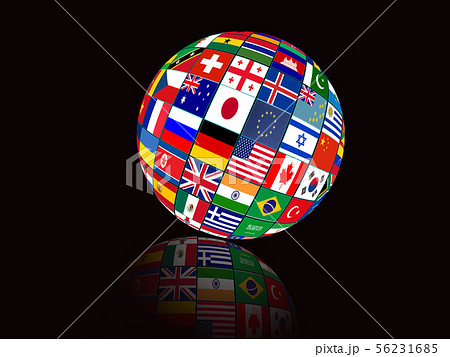 globe with country flags