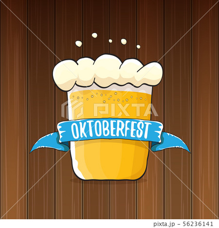 vector oktoberfest vector label with beer glass or beer mug isolated on wooden background vector oktoberfest vector label with beer glass or beer mug isolated on wooden background 56236141