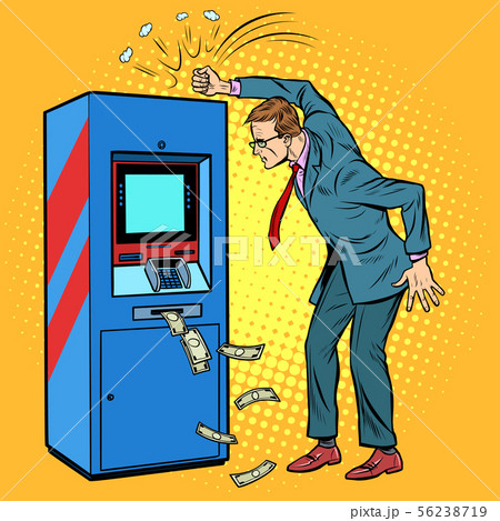 the damaged ATM and the angry man 56238719