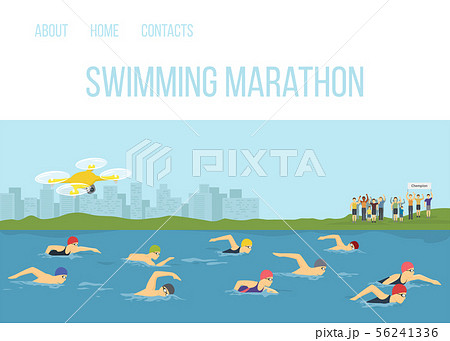 Swimmer athletes competition maraphone in river vector cartoon illustration. Sportsman swimming Swimmer athletes competition maraphone in river vector cartoon illustration. Sportsman swimming 56241336