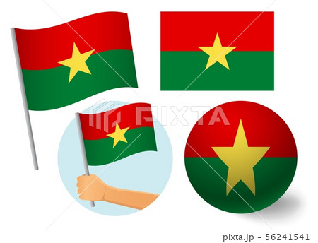 Burkina Faso flag icon set 56241541