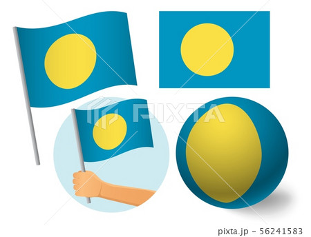 Palau flag icon set Palau flag icon set 56241583