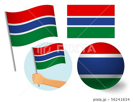 Gambia flag icon set 56241634