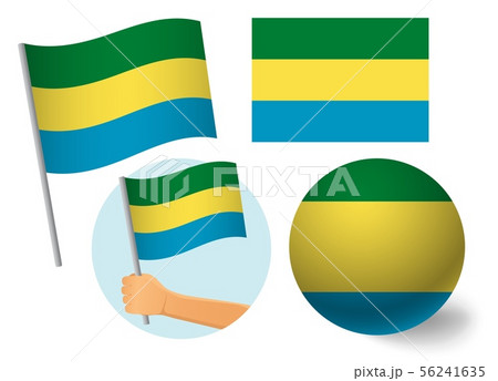 Gabon flag icon set 56241635