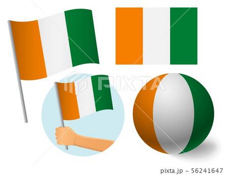 cote d'ivoire - Ivory Coast flag icon set 56241647