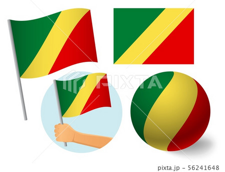 Congo flag icon set 56241648