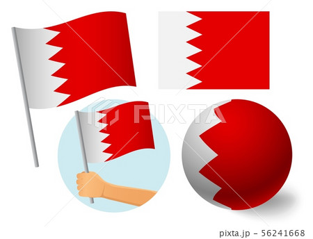 Bahrain flag icon set 56241668