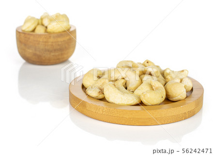 Raw unsalted cashew isolated on white Raw unsalted cashew isolated on white 56242471