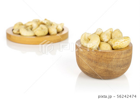 Raw unsalted cashew isolated on white Raw unsalted cashew isolated on white 56242474