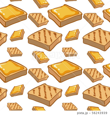 Seamless pattern tile cartoon with bread and 56243939