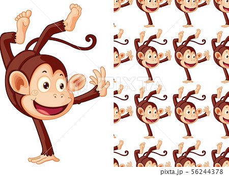 Seamless And Isolated Animal Pattern Cartoonのイラスト素材