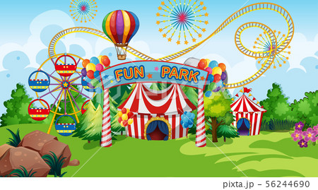Fun park ride scene 56244690